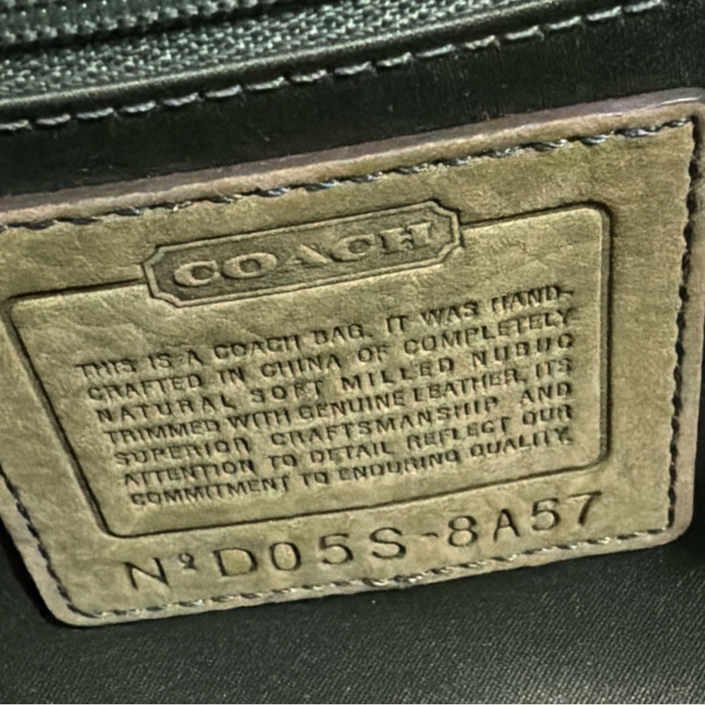 COACH Vintage Chelsea Fern Green Suede Shoulder Bag Y2K 2005 - Picture 12 of 15